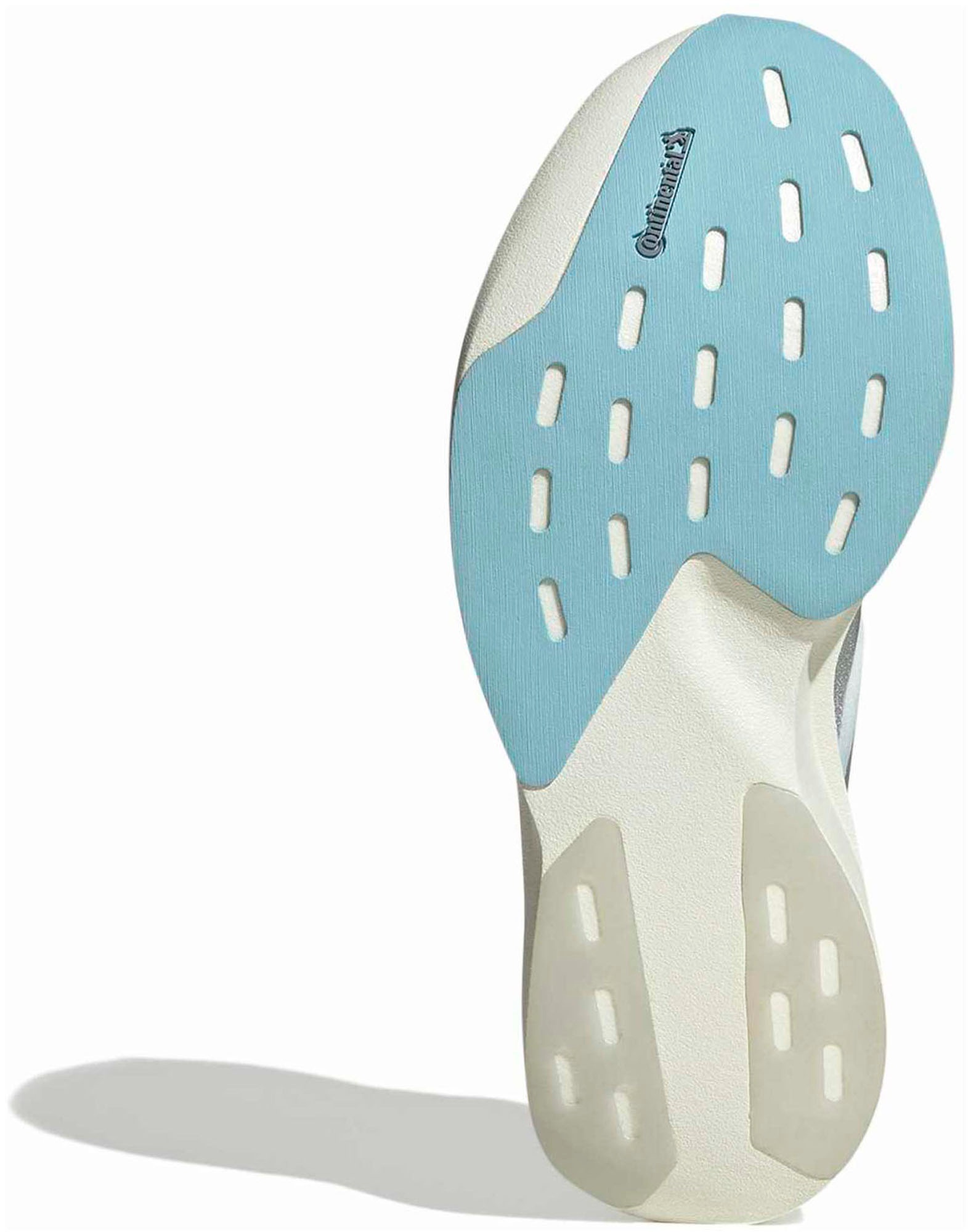 adidas Women's Adizero EVO SL Woven Running Shoes - Off White/Silver Met./Icey Blue - View 3