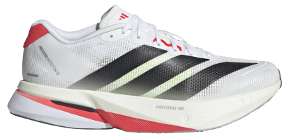 adidas Women's Adizero Boston 13 Running Shoes - White/Black/Red - View 1
