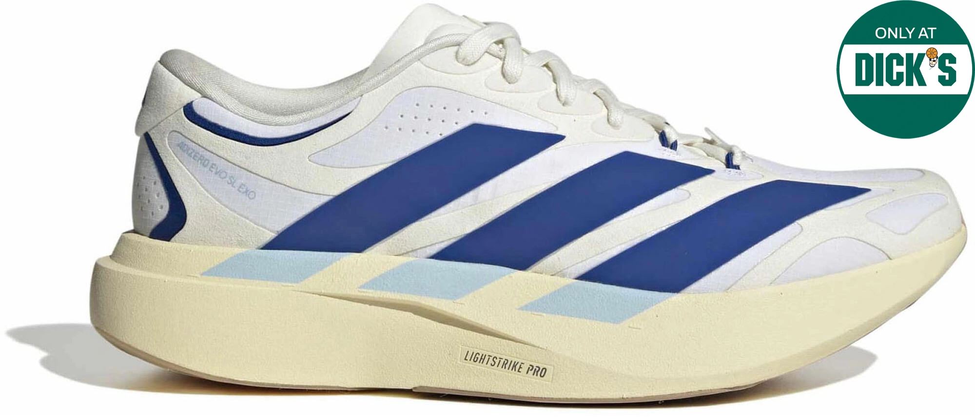 adidas Men's Adizero EVO SL EXO Suede Running Shoes - White/Cllegte Royal/Clear Sky - View 1
