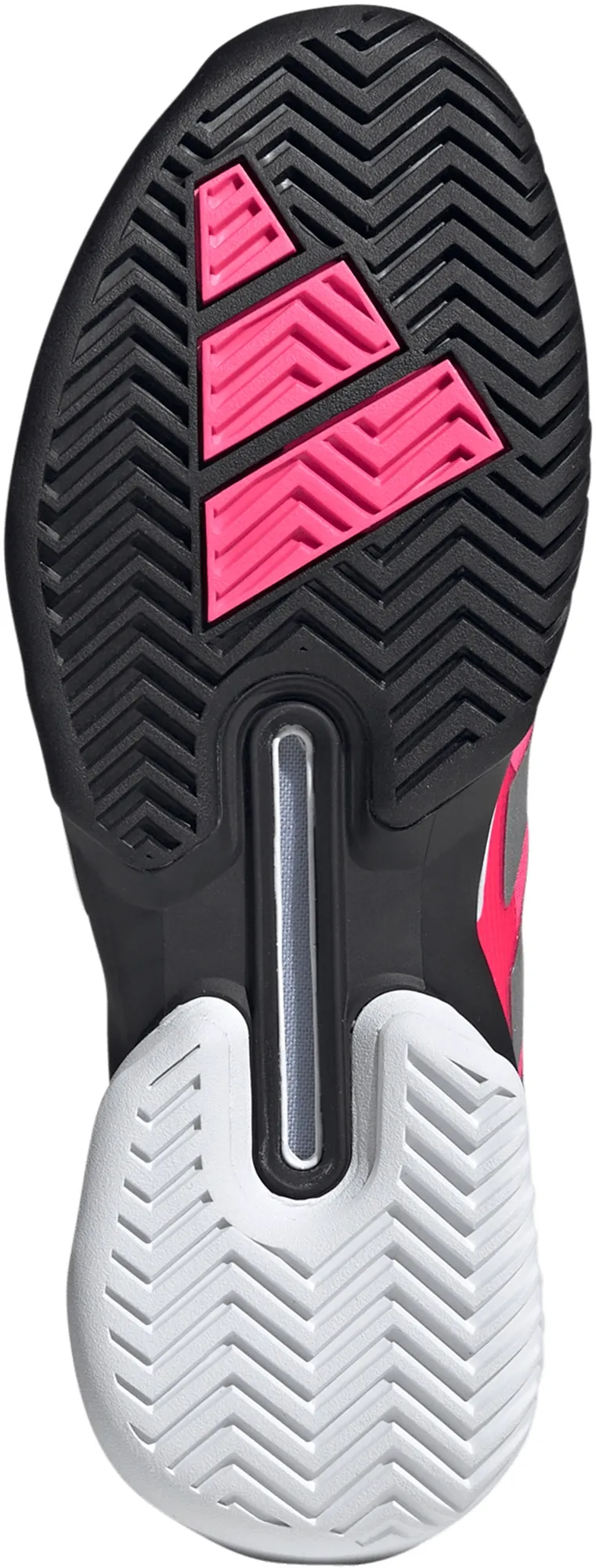 adidas Men's Adizero Ubersonic 5 Tennis Shoes - Pink/Silver Mtllc/Blk - View 5