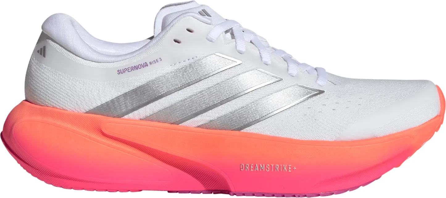 adidas Women's Supernova 3 Running Shoes - White/Silver Metallic/Lucid Pink - View 1