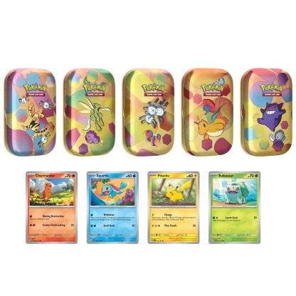 Limited Time Offer - Pokemon 151 Mini Tins (5-pack) + 4 Promo Cards – English Edition