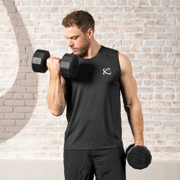 Cethtntr 12-sided 210 lb. Rubber Dumthtbbell Set with Rack and 1-year Cethtntr Membership