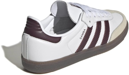 adidas Women's Samba OG Shoes - Suede/Croc White/Maroon - View 5