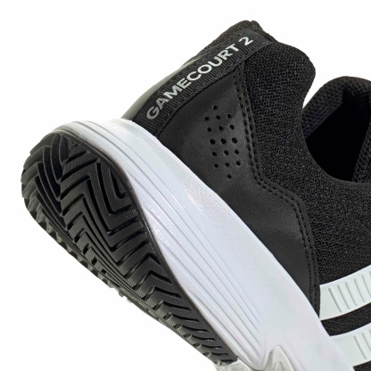 adidas Men's Gamecourt 2 Tennis Shoes - Core Black/Ftwr White/Silver Met. - View 6