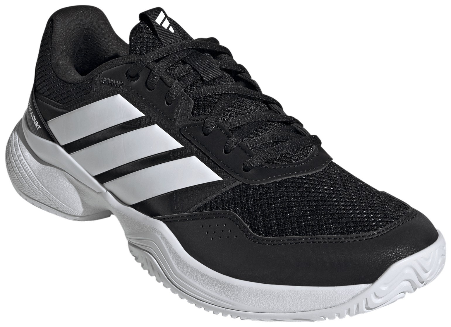 adidas Men's GameCourt 3 All Court Tennis Shoes - Core Black/Ftwr White/Ftwr Whi - View 5
