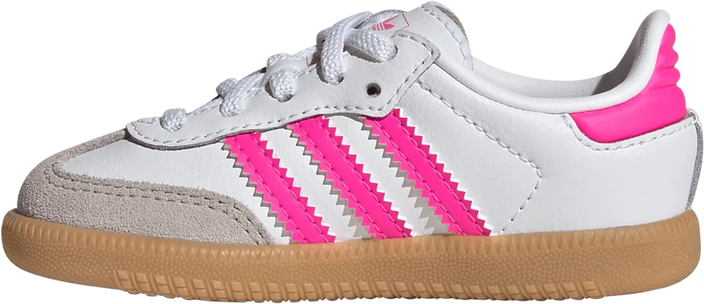 adidas Toddler Samba OG Shoes - White/Neon Pink - View 4