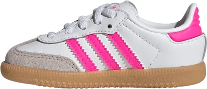 adidas Toddler Samba OG Shoes - White/Neon Pink - View 4