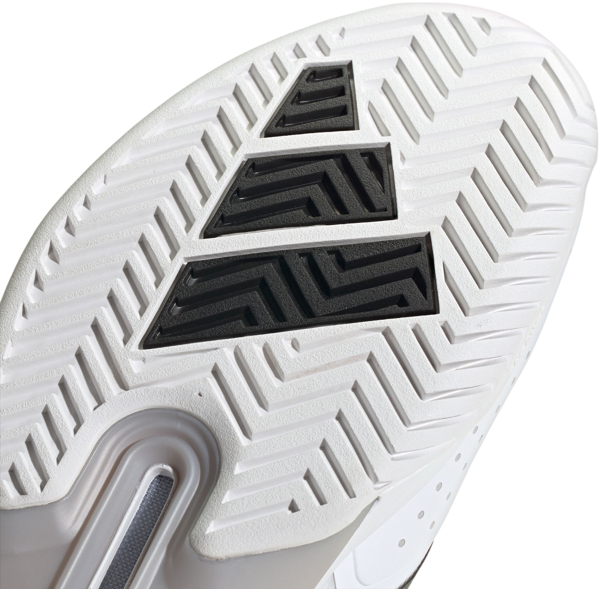 adidas Men's Adizero Ubersonic 5 Tennis Shoes - White/Black/Silver Metallic - View 8