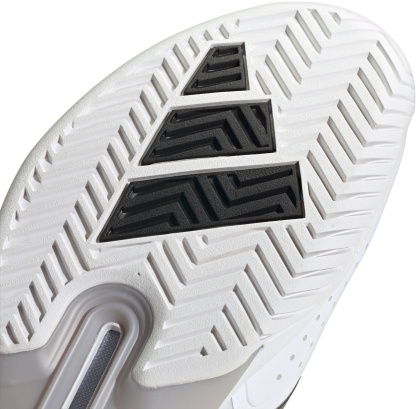 adidas Men's Adizero Ubersonic 5 Tennis Shoes - White/Black/Silver Metallic - View 8