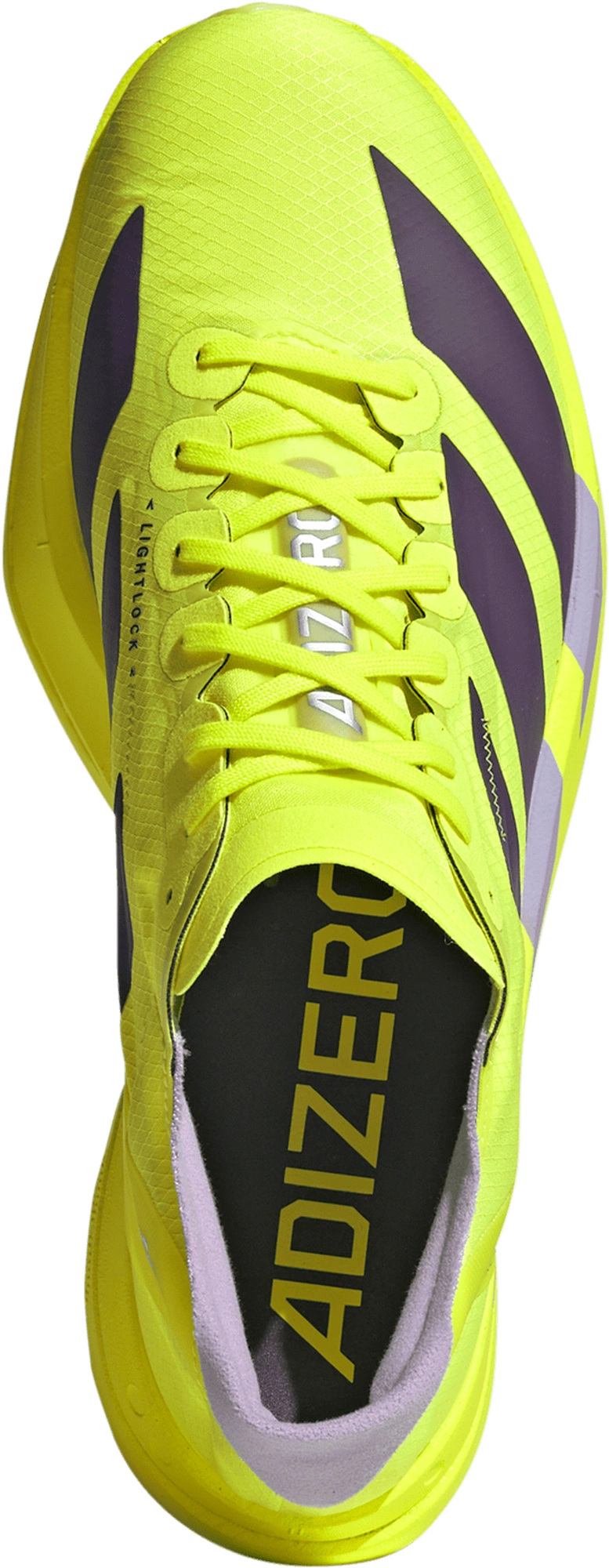 adidas Men's Adizero Adios Pro 4 Running Shoes - Solar Yellow/Aurora Plum/Powder Plum - View 2
