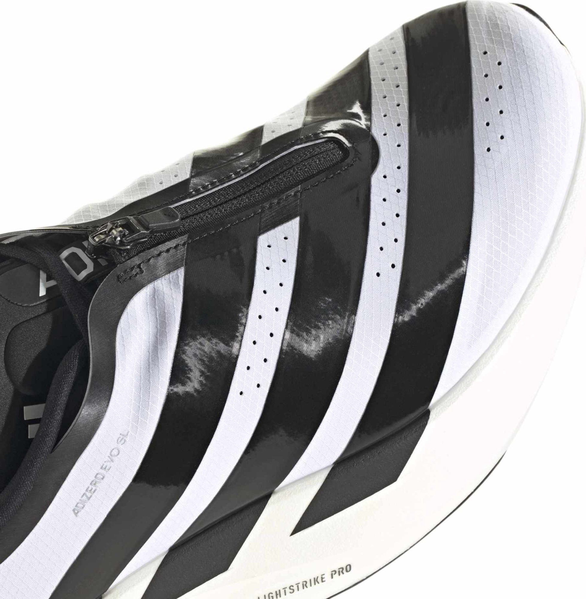 adidas Men's Adizero EVO SL Zip Running Shoes - Ftwr White/Core Black/Silver Met - View 6
