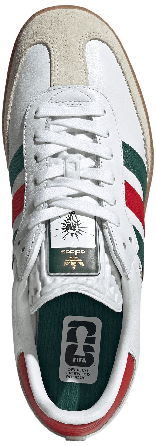 adidas FIFA World Cup Samba OG Shoes - Ftwr White/Better Scarlet/Team Dark Green - View 2