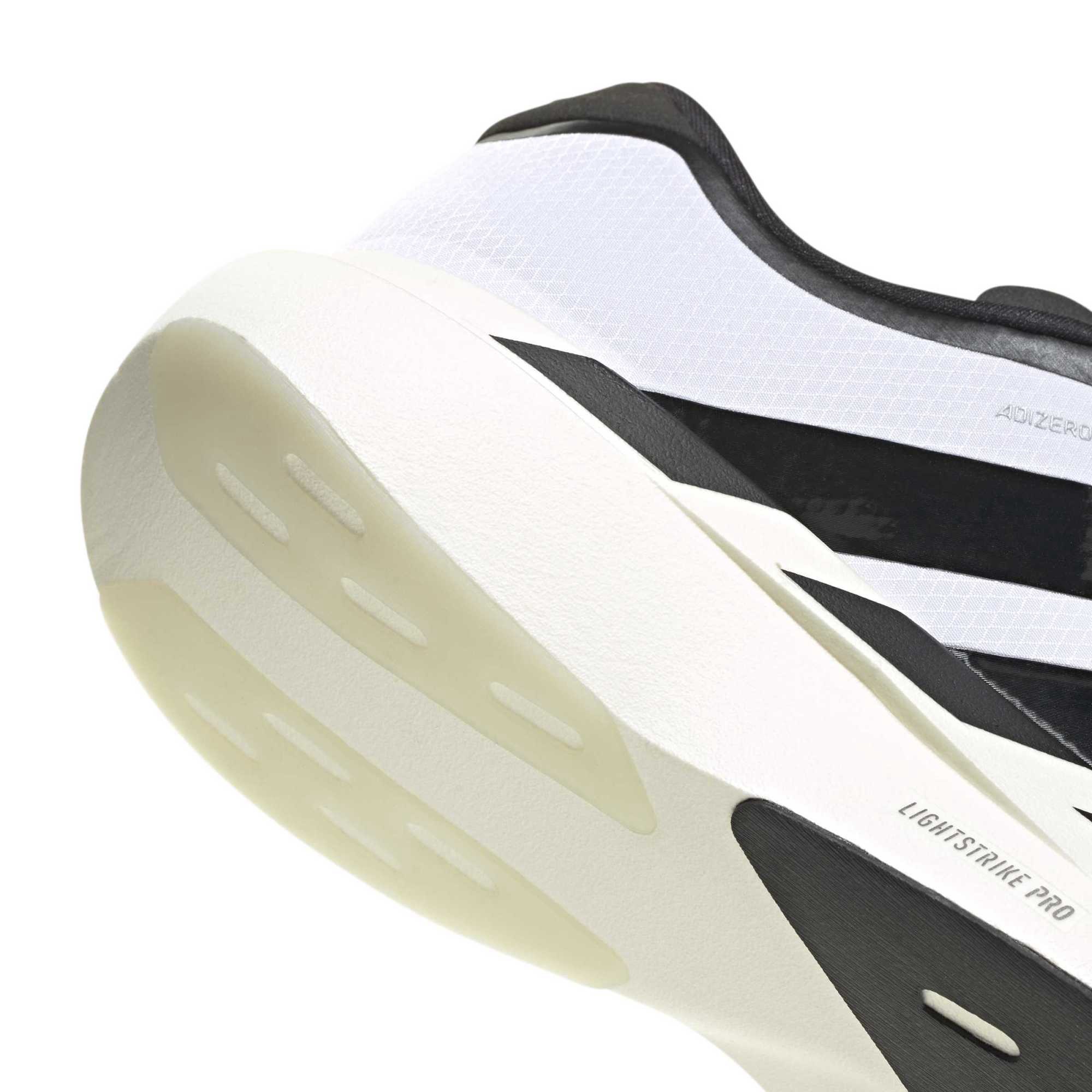 adidas Men's Adizero EVO SL Zip Running Shoes - Ftwr White/Core Black/Silver Met - View 7