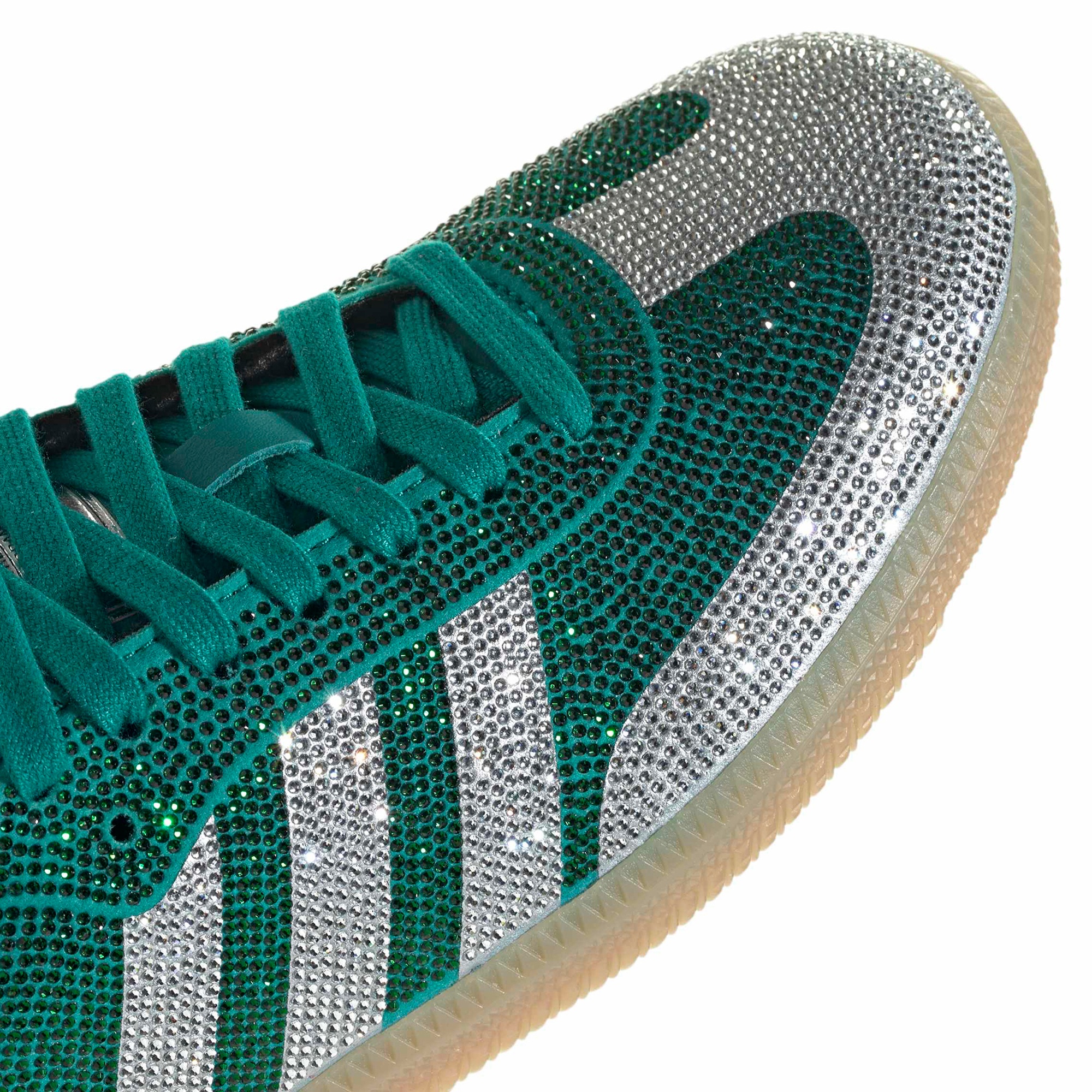 adidas Women's Samba OG Shoes - Rhinestone Eqpmnt Grn/Slv - View 8
