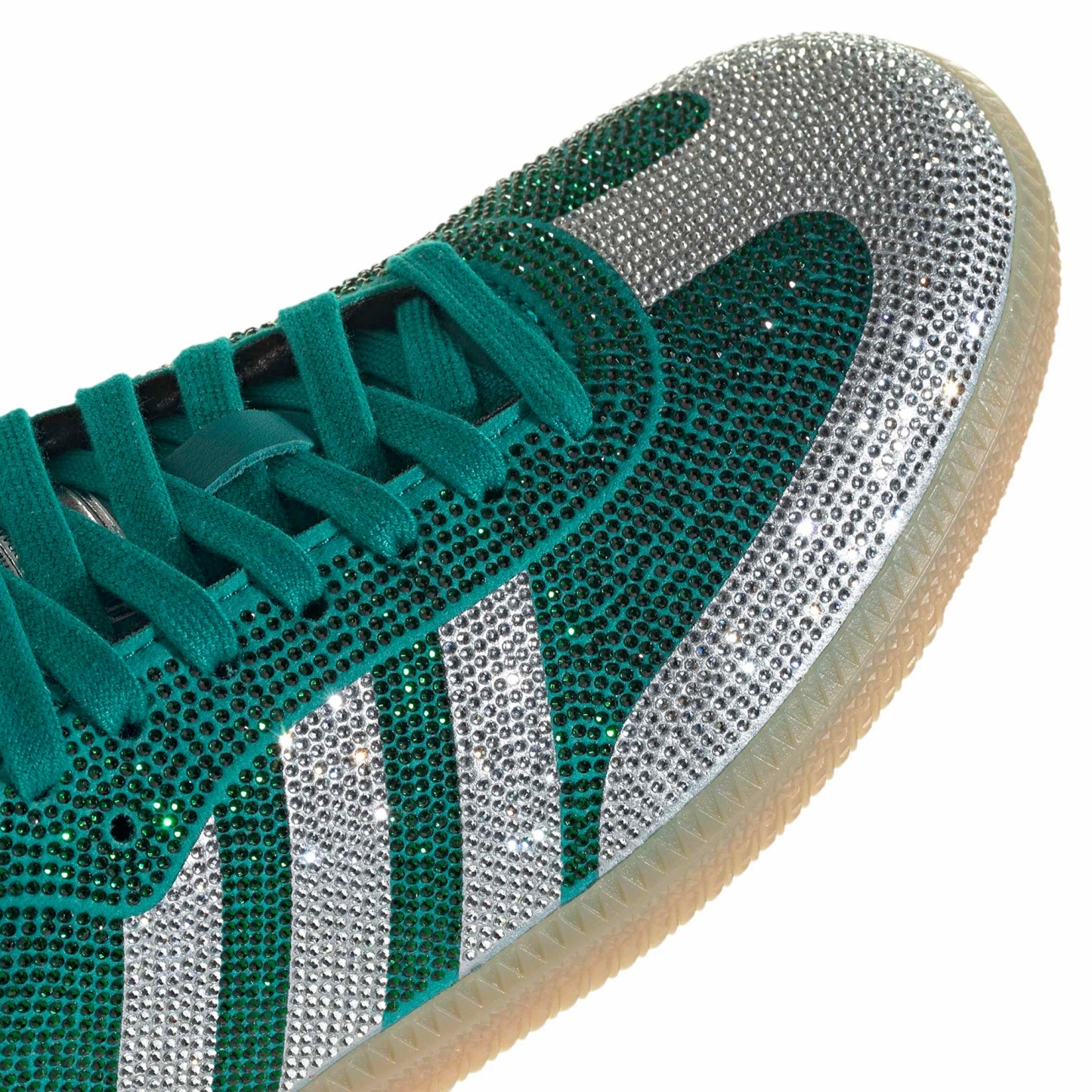 adidas Women's Samba OG Shoes - Rhinestone Eqpmnt Grn/Slv - View 8