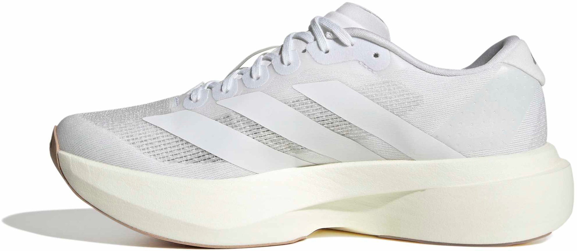 adidas Women's Adizero EVO SL Running Shoes - White/White/Warm Sandstone - View 6