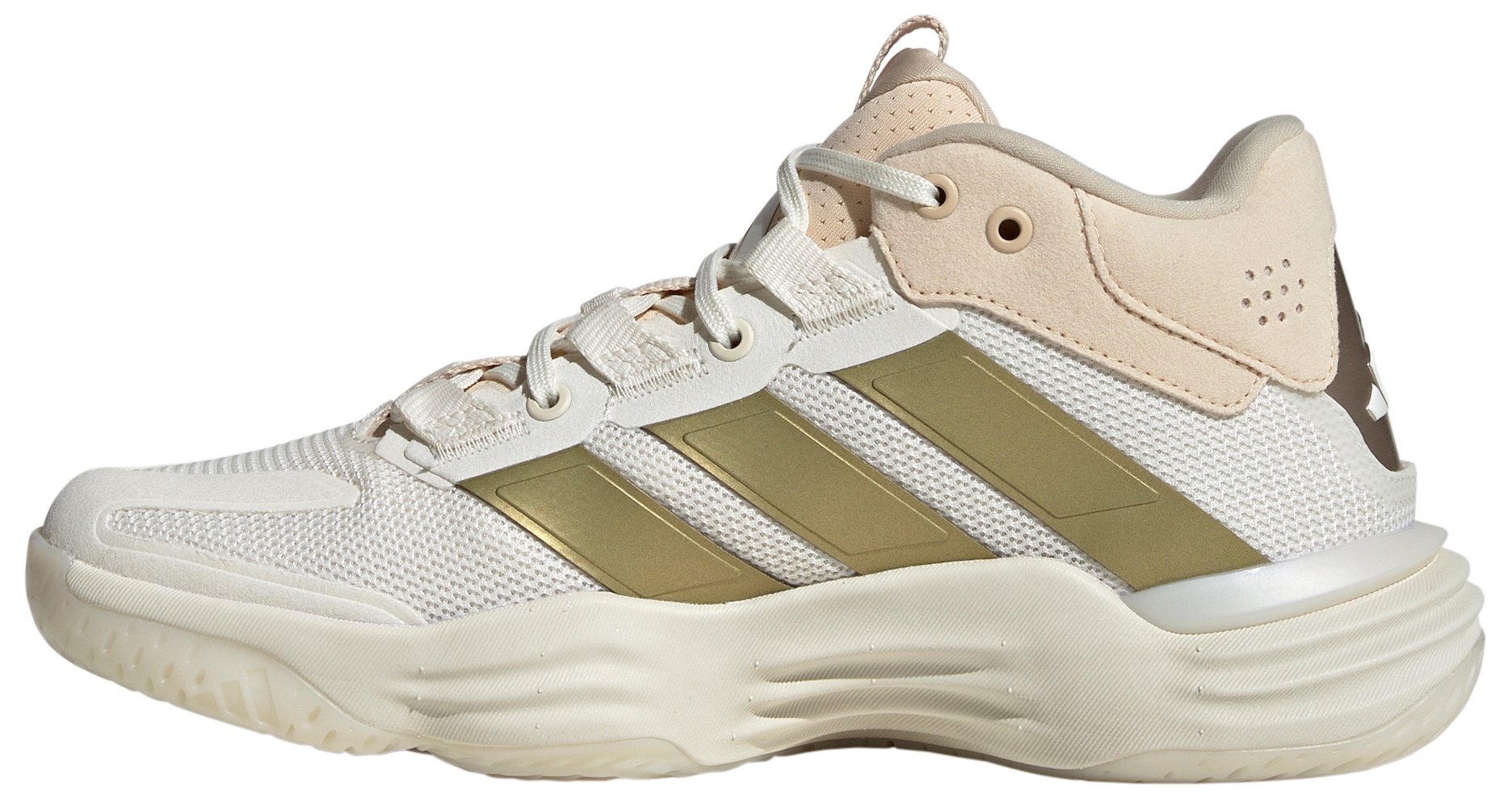 adidas Women's Court Stabil Volleyball  Shoes - White/Gold - View 4