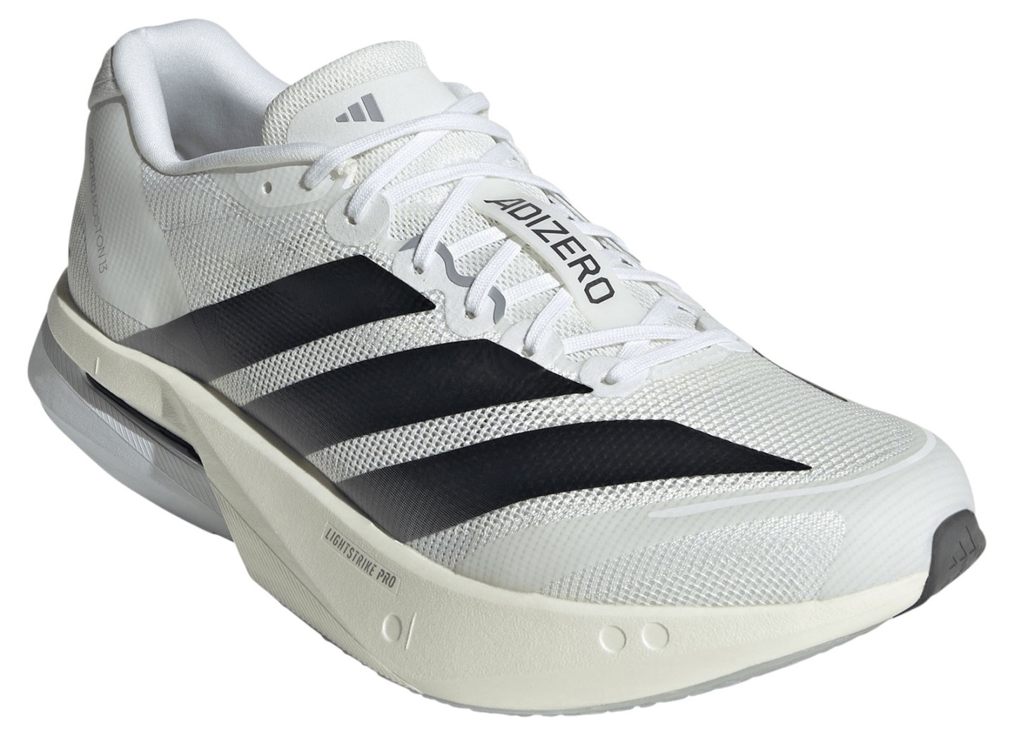 adidas Men's Adizero Boston 13 Running Shoes - White/Black/Grey - View 5