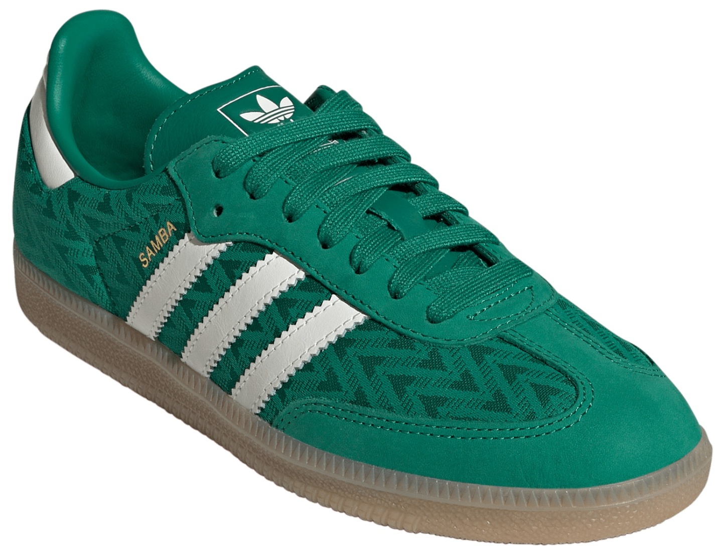 adidas Women's Samba OG Shoes - Bold Green/Off White/Gold Met - View 5