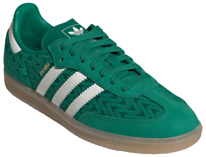 adidas Women's Samba OG Shoes - Bold Green/Off White/Gold Met - View 5