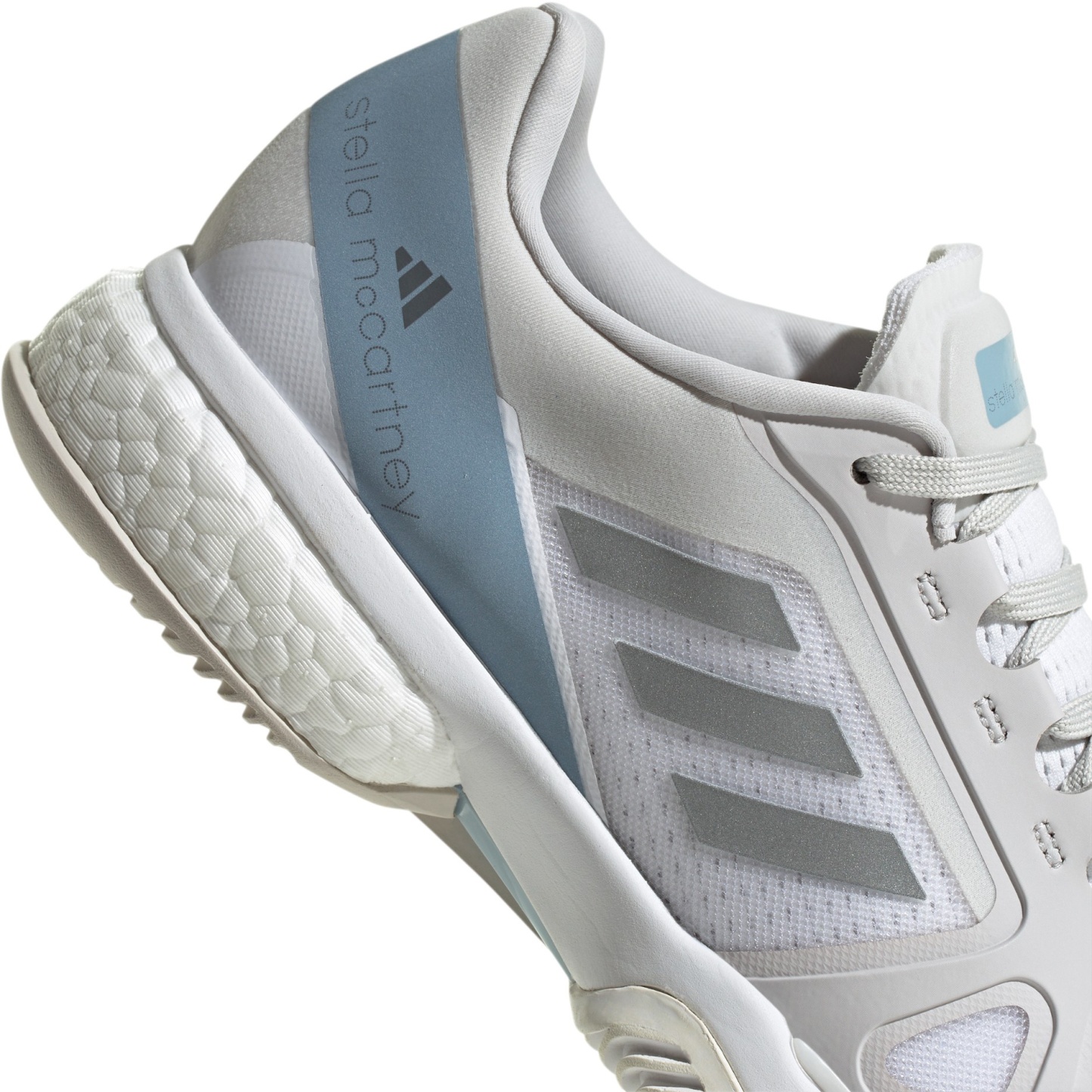 adidas by Stella McCartney Women's Court Tennis Shoes - White/Silver/Blue - View 6