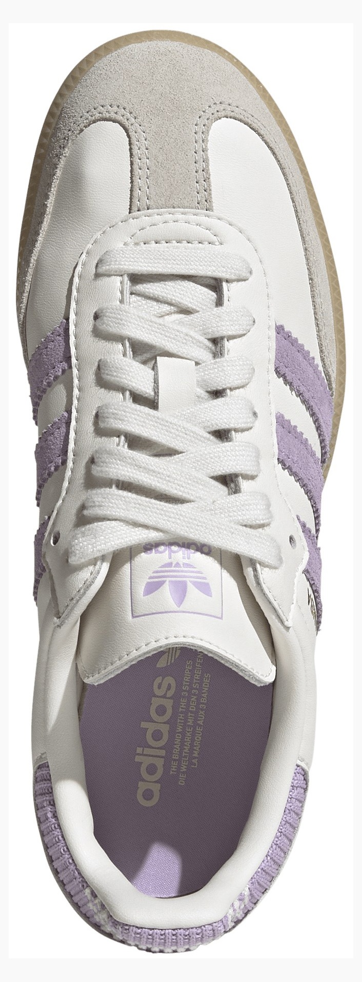 adidas Kids' Grade School Samba OG Shoes - Cloud White/Powder Plum/Gum - View 2