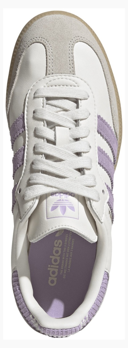 adidas Kids' Grade School Samba OG Shoes - Cloud White/Powder Plum/Gum - View 2