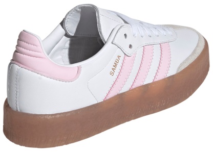 adidas Kids' Grade School Sambae Shoes - White/Pink/Gold - View 7