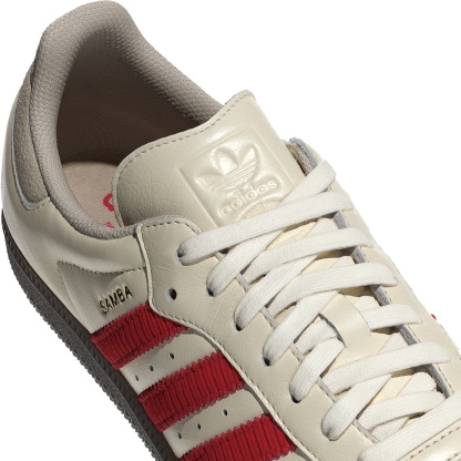 adidas Samba OG Shoes - Off White/Better Scarlet/Gum5 - View 8