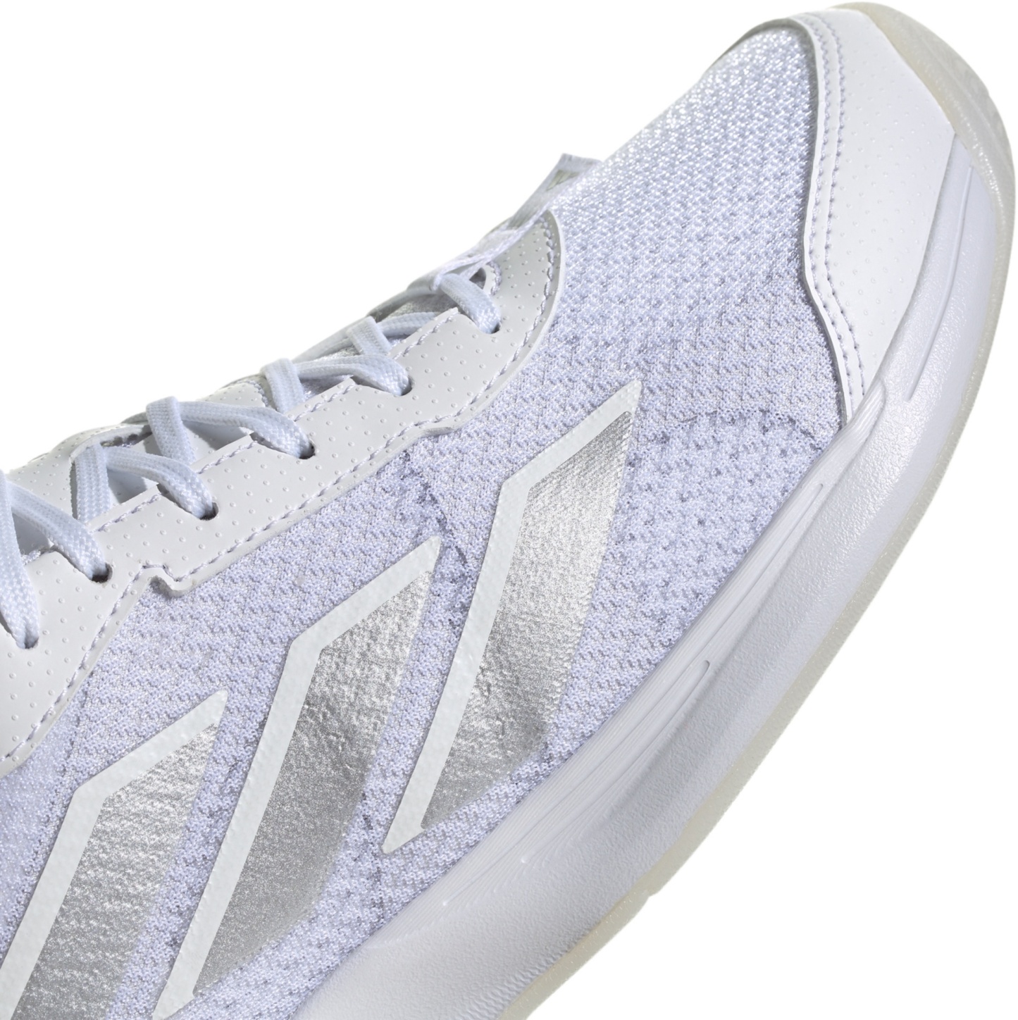adidas Women's Avaflash Tennis Shoes - White/White/Silver - View 7