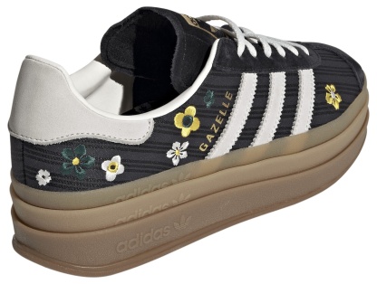 adidas Originals Women's Gazelle Bold Shoes - Core Black/Off White/Eqt Yellow - View 6