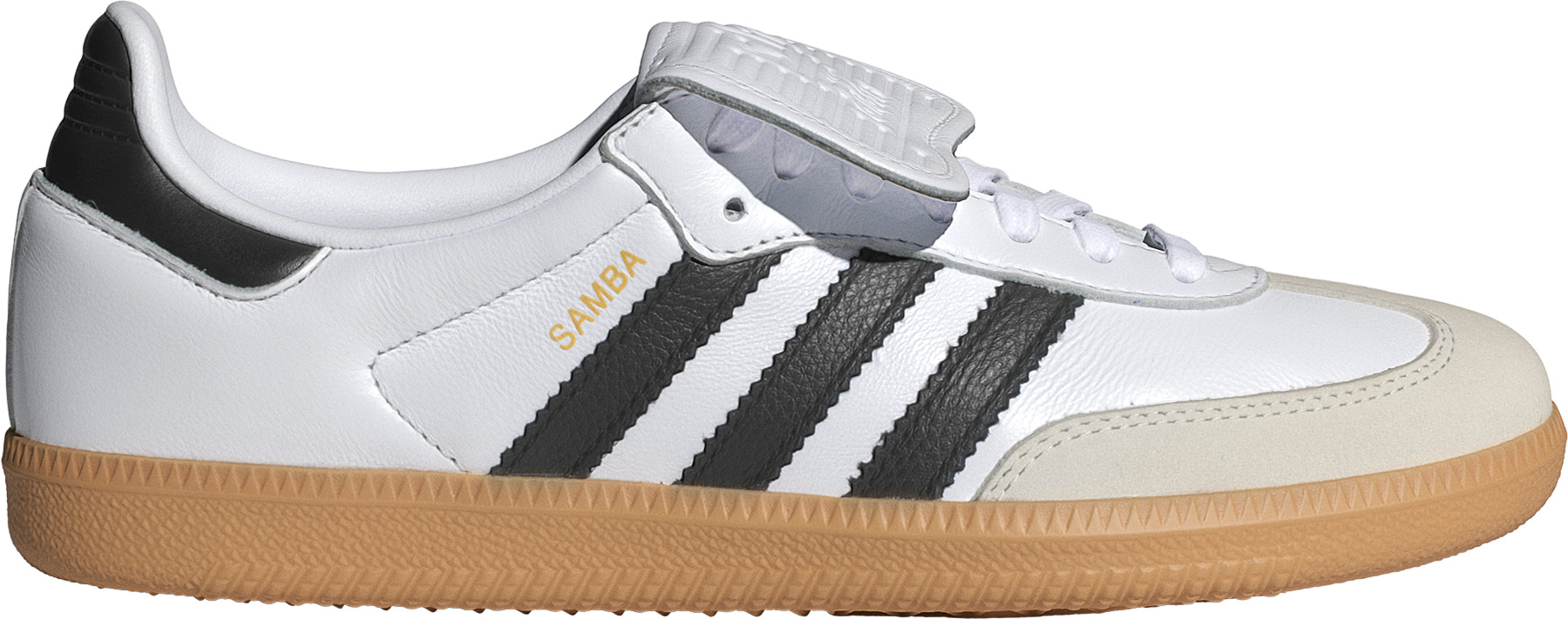 adidas Women's Long Tongue Samba Shoes - Ftwr White/Core Black/Gold Met - View 1