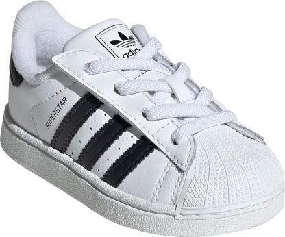 adidas Toddler Superstar II Shoes - White/Black - View 6