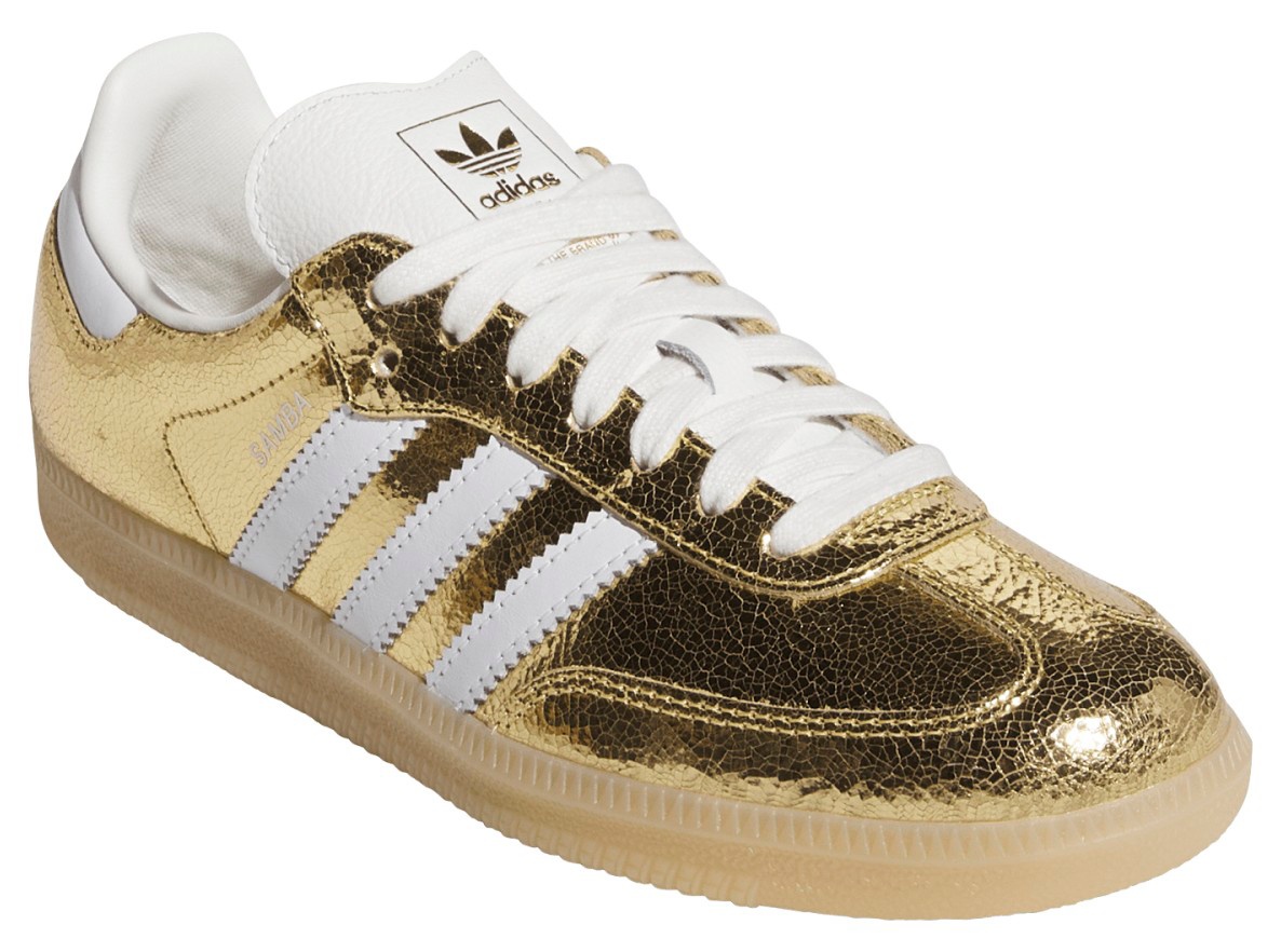 adidas Women's Samba OG Shoes - Gold - View 8