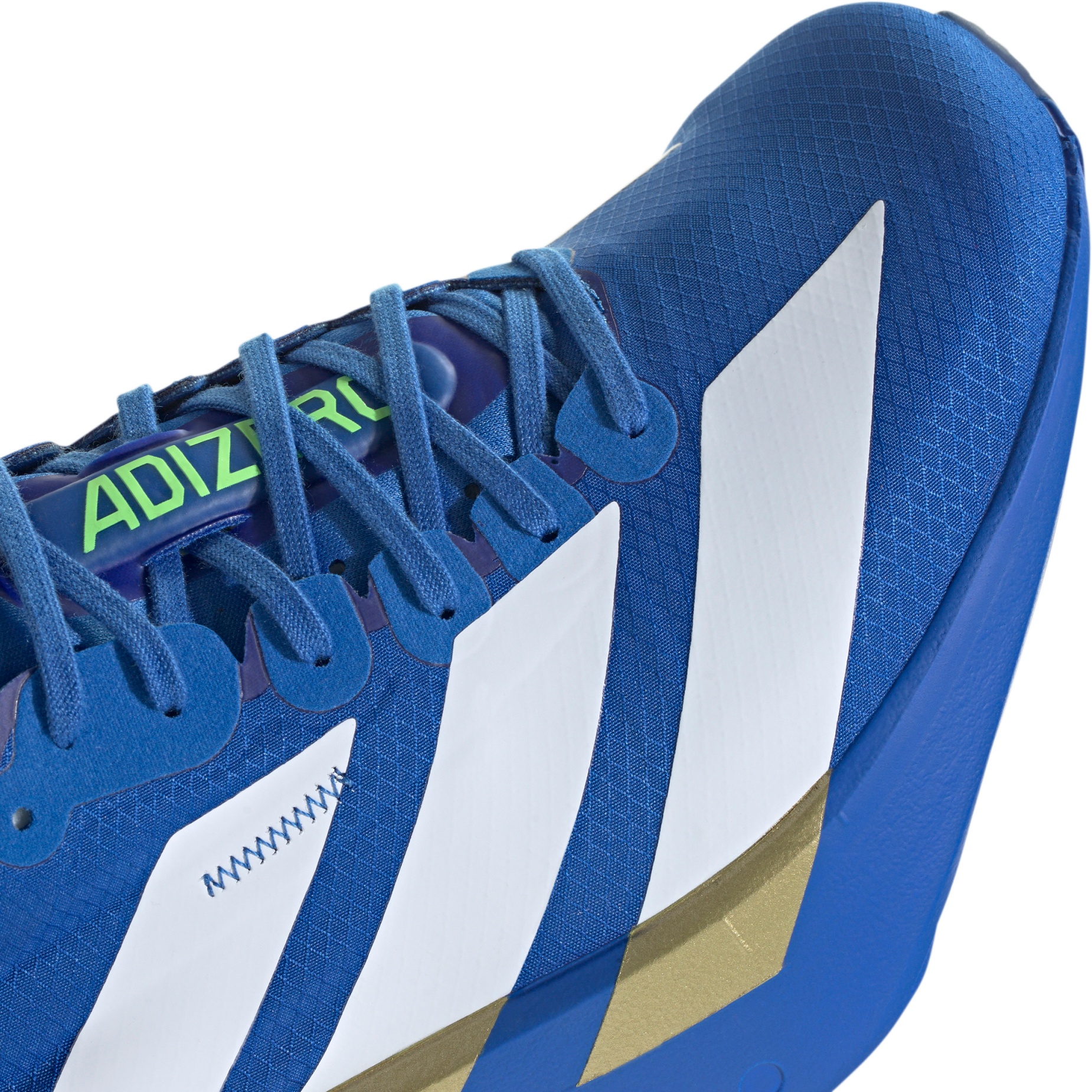adidas Men's Adizero Adios Pro 4 Running Shoes - Blue/Ftwr White/Lime Burst - View 7