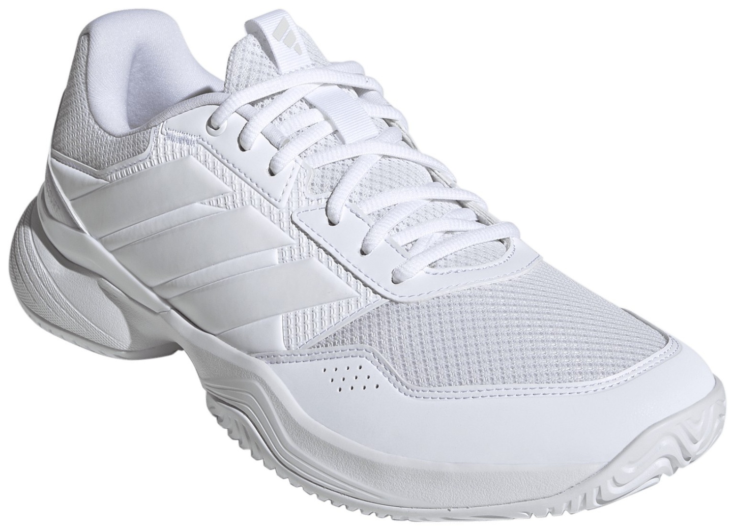adidas Men's GameCourt 3 All Court Tennis Shoes - White/White - View 5