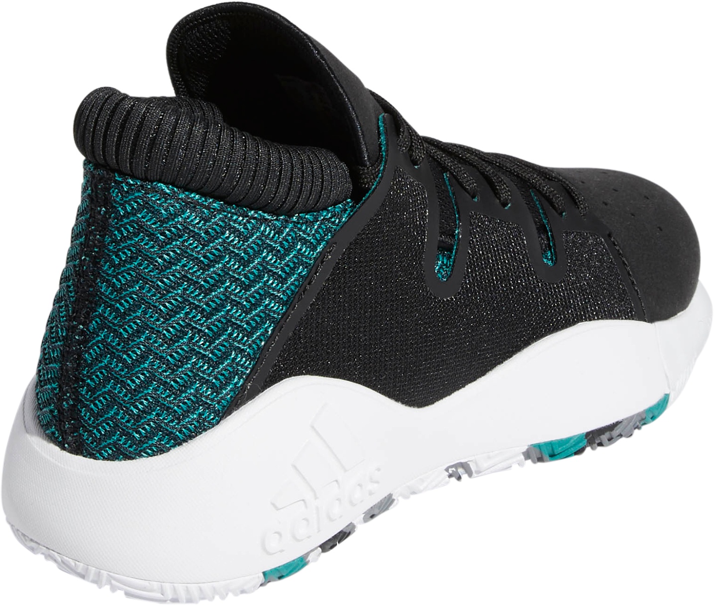 adidas Kids' Grade School Pro Vision Basketball Shoes - Black/Green - View 6