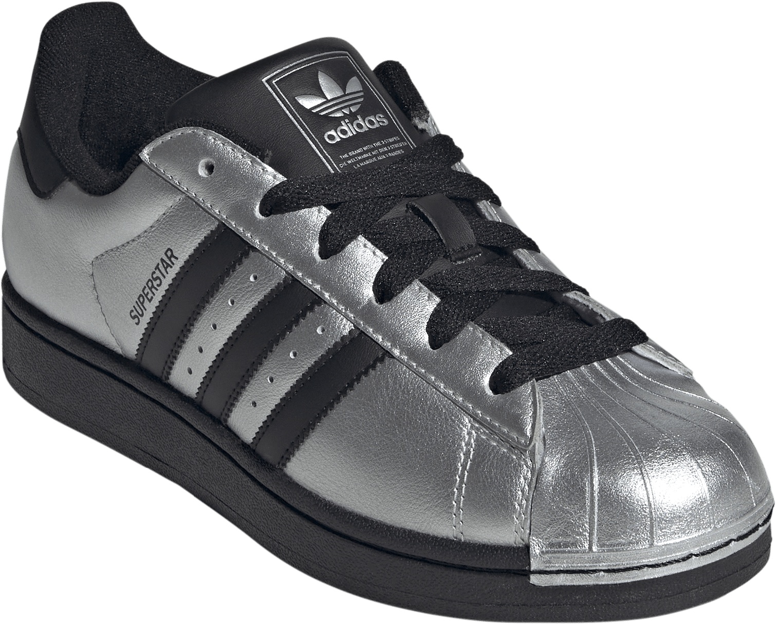 adidas Women's Superstar II Shoes - Silver Met/Core Black/Core Black - View 5