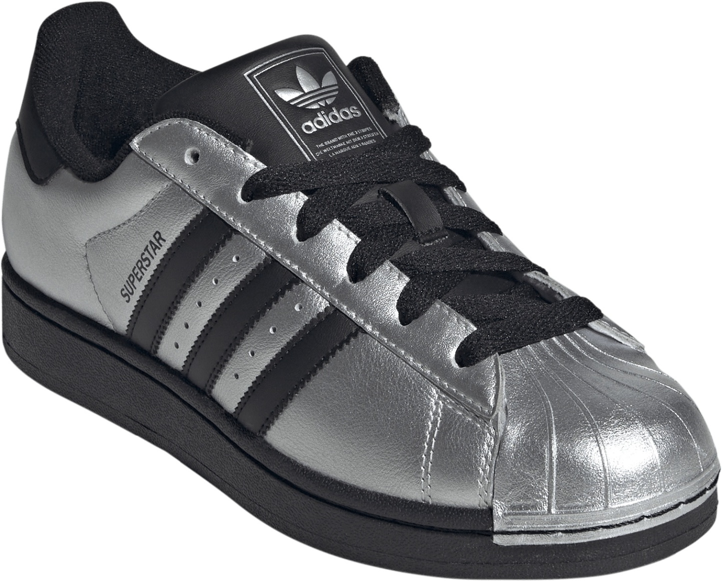 adidas Women's Superstar II Shoes - Silver Met/Core Black/Core Black - View 5