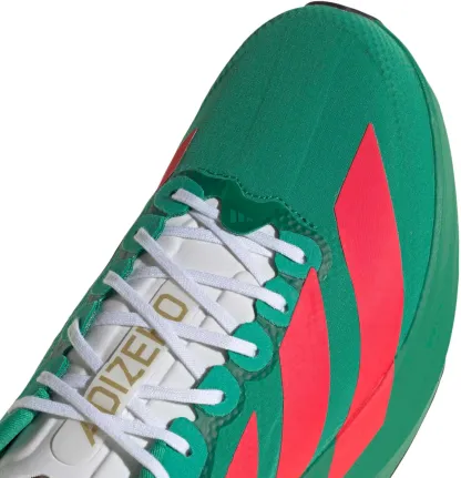adidas Men's Adizero EVO SL Woven Running Shoes - Court Green/Lucid Red/Ftwr White - View 9