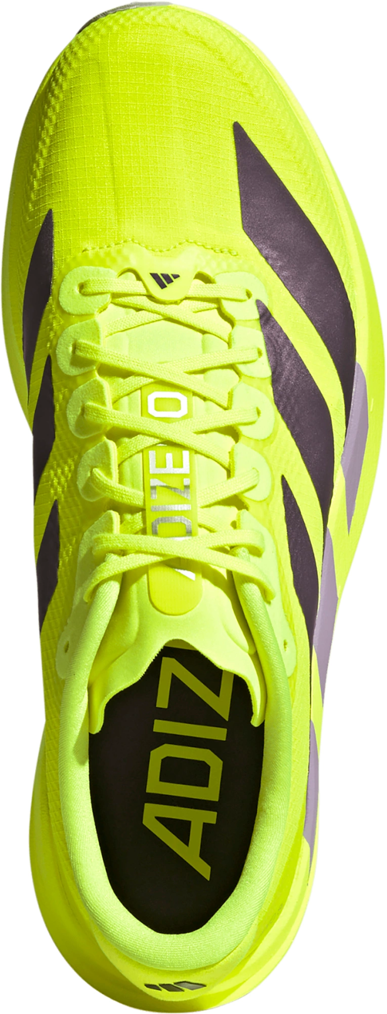 adidas Men's Adizero EVO SL Woven Running Shoes - Solar Yellow/Aurora Plum/Powder Plum - View 2