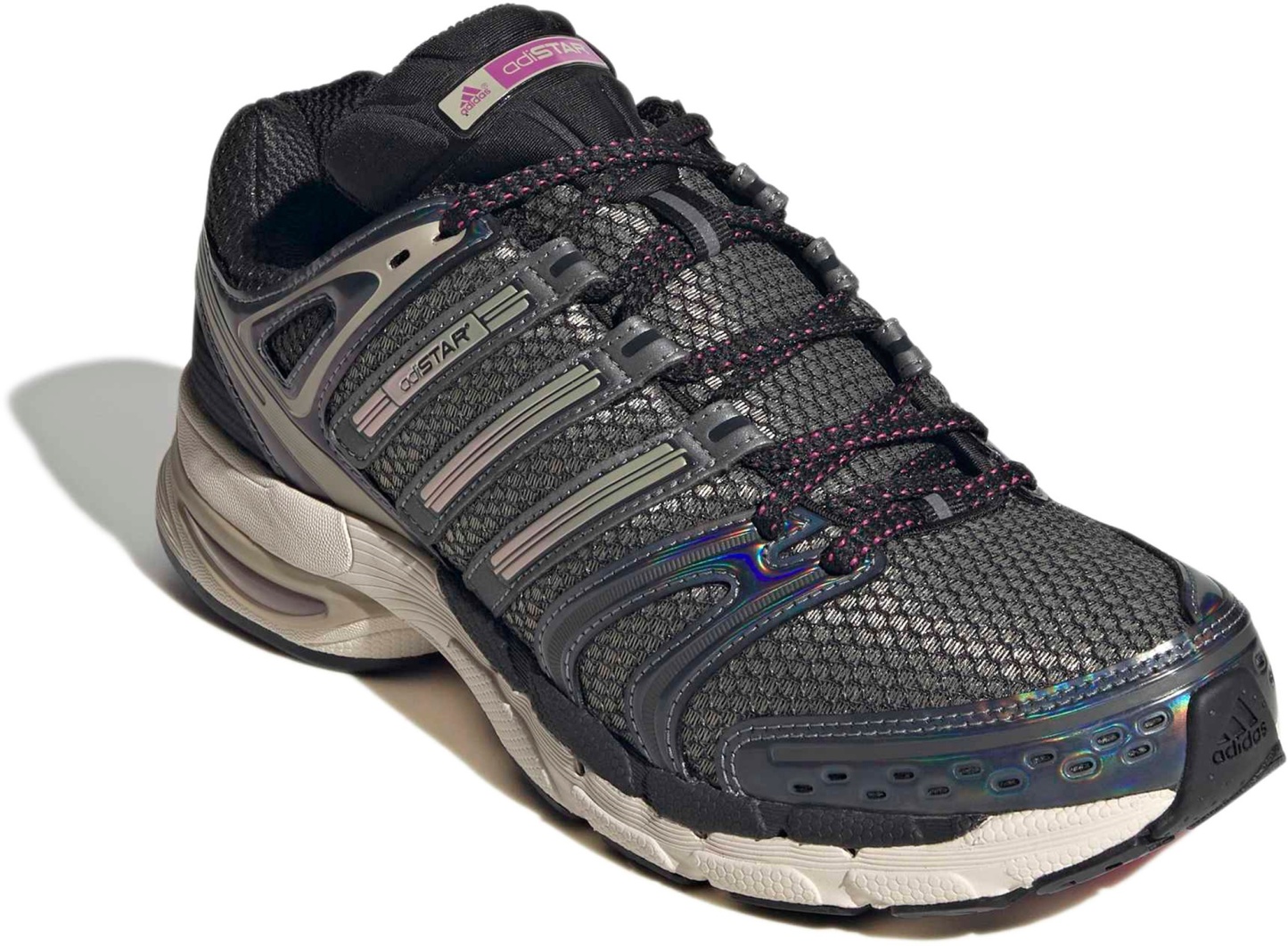 adidas Men's Adistar Control 5 Shoes - Black/Khaki/Semi Lucid Fuchsia - View 6