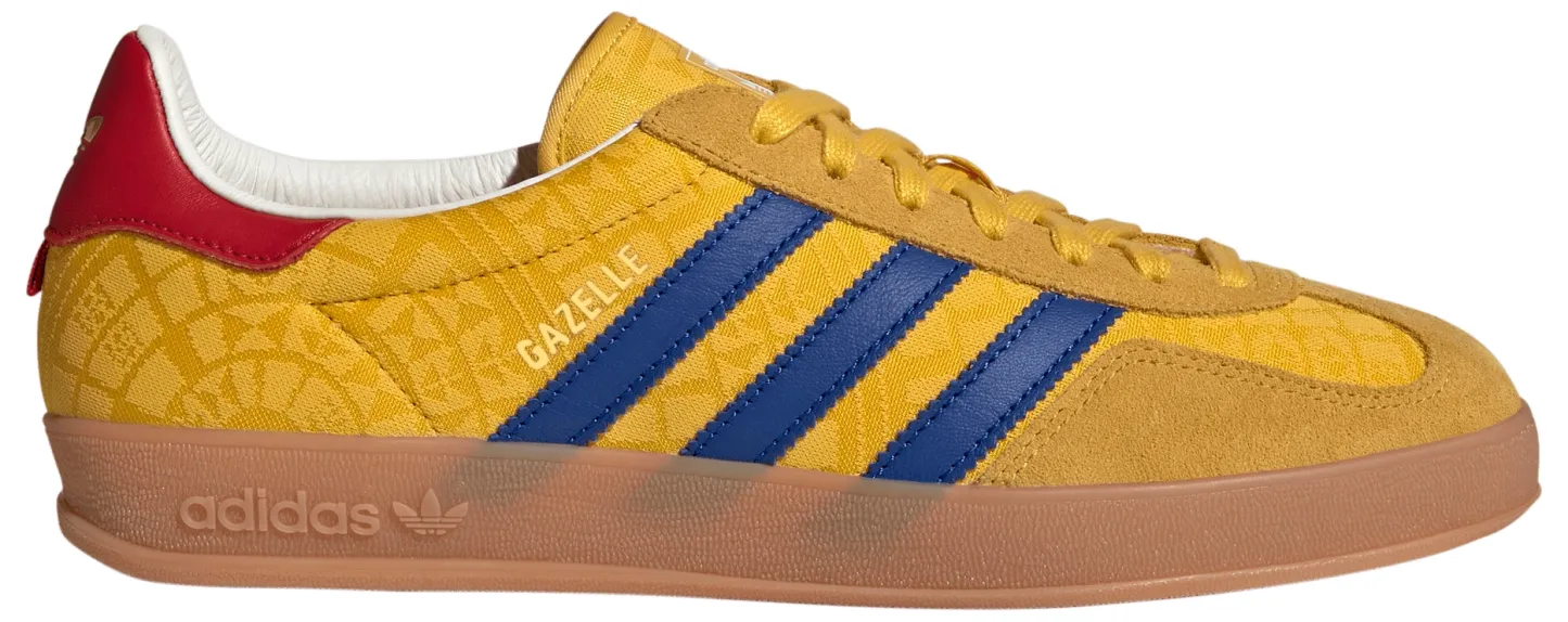 adidas World Cup Gazelle Indoor Shoes - Bold Gold/Power Blue/Team Colleg Red - View 1