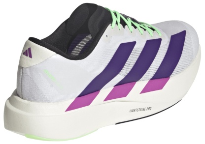 adidas Men's Adizero EVO SL Running Shoes - White/Purple/Lime - View 6