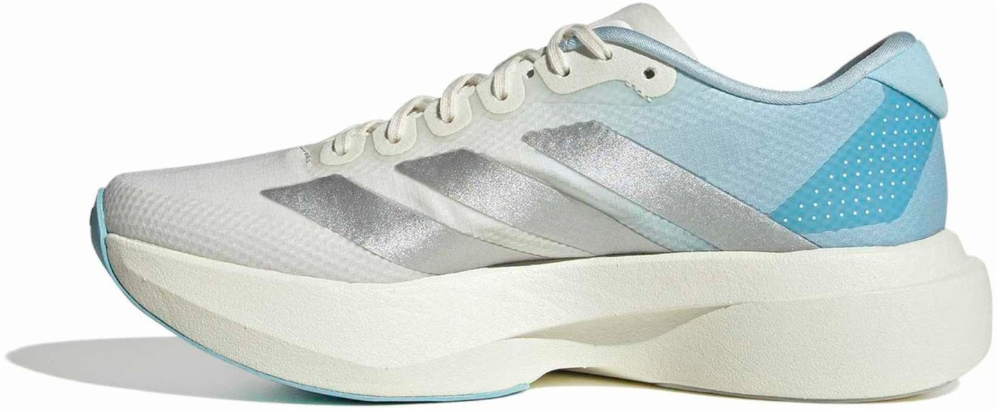 adidas Women's Adizero EVO SL Woven Running Shoes - Off White/Silver Met./Icey Blue - View 4