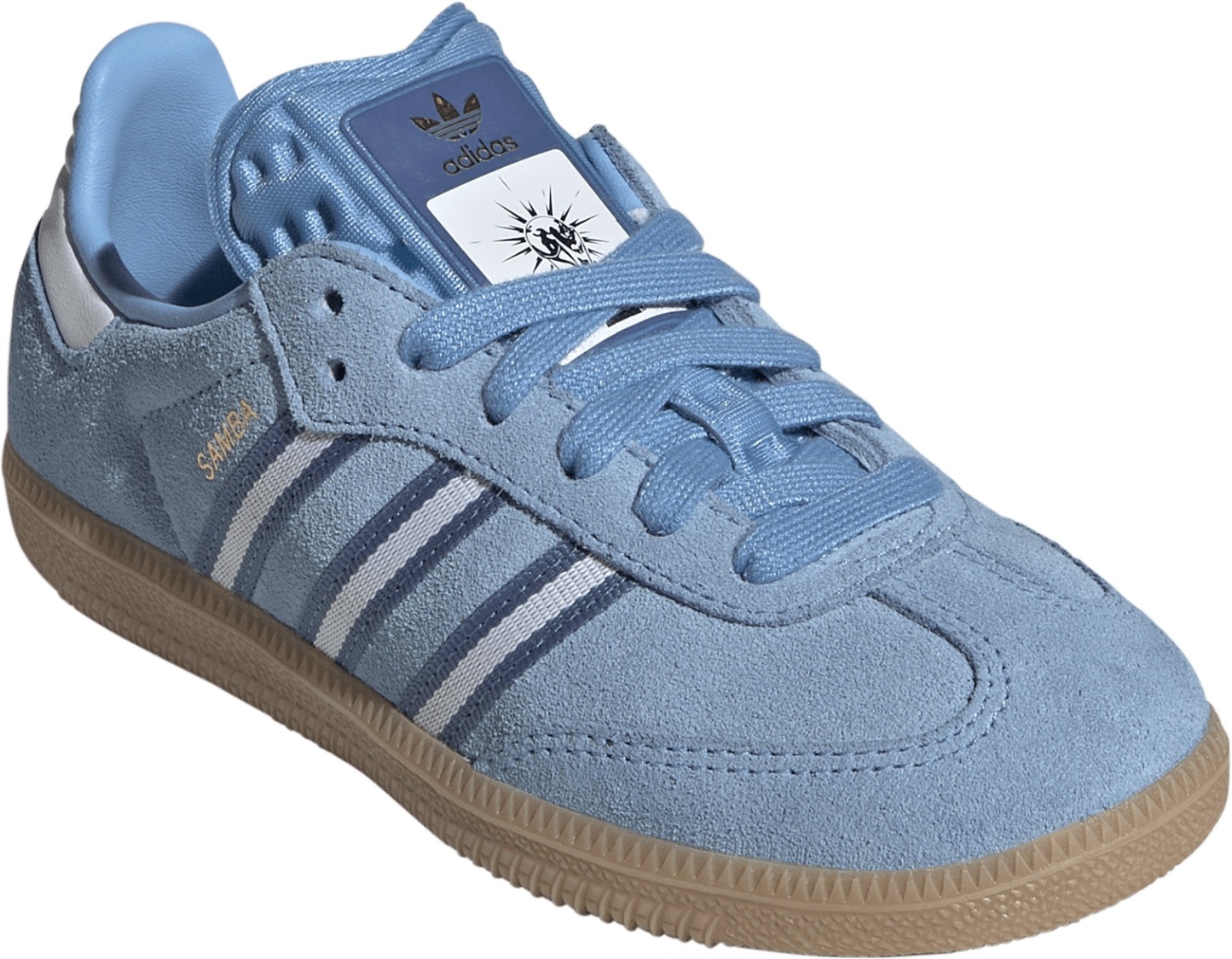 adidas Kids' Preschool FIFA World Cup Samba OG Shoes - Light Blue/White/Gum - View 5