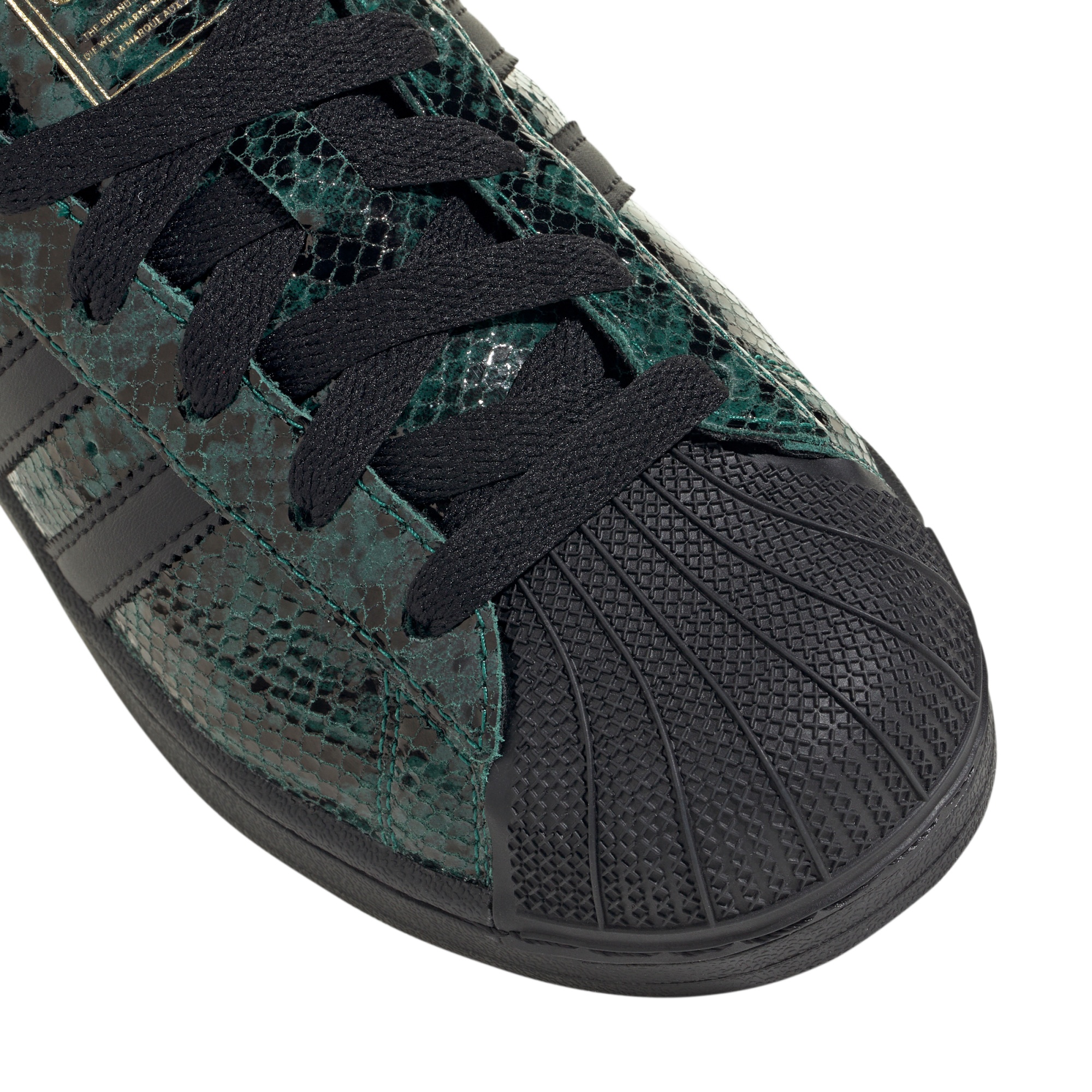 adidas Women's Superstar II Shoes - Green Snakeskin - View 8
