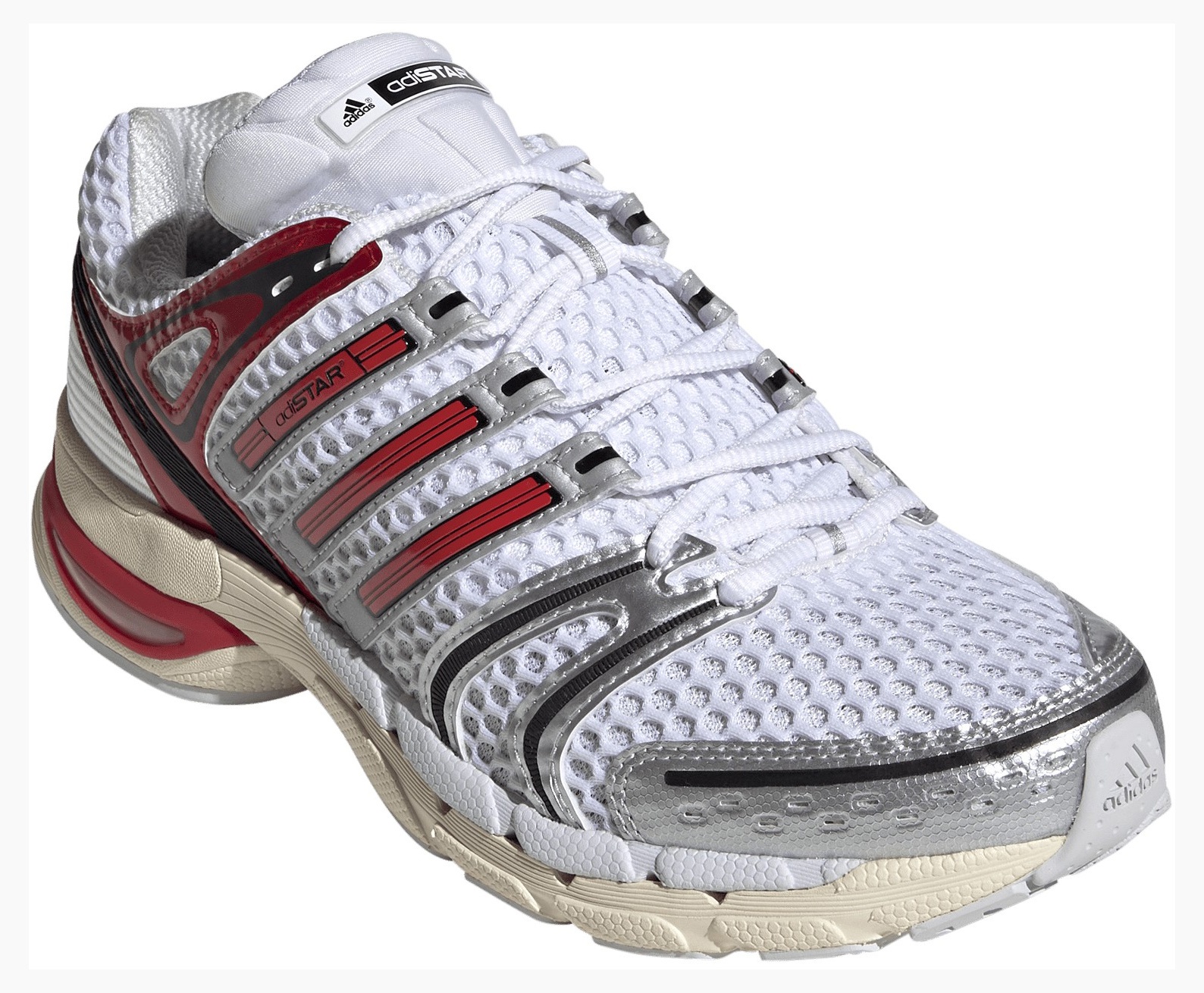adidas Men's Adistar Control 5 Shoes - Ftwr White/Better Scarlet/Dash Grey - View 6