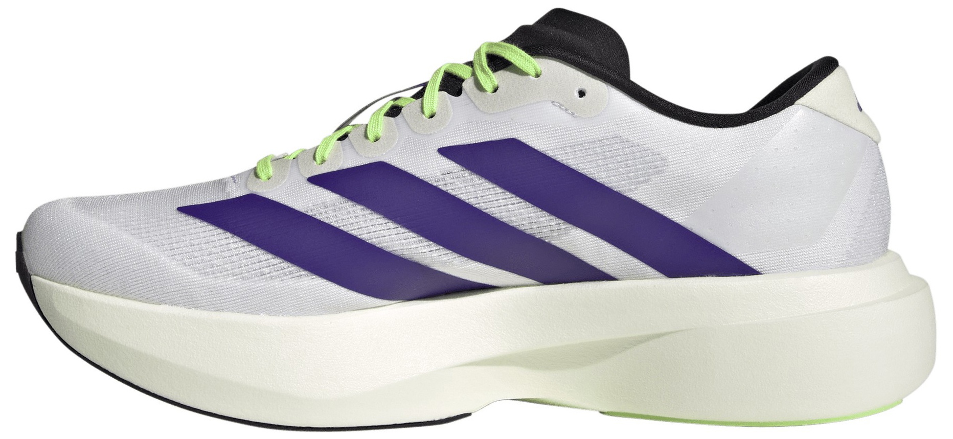 adidas Men's Adizero EVO SL Running Shoes - White/Purple/Lime - View 4